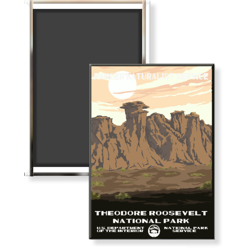 Theodore Roosevelt National Park Magnet – WPA Style