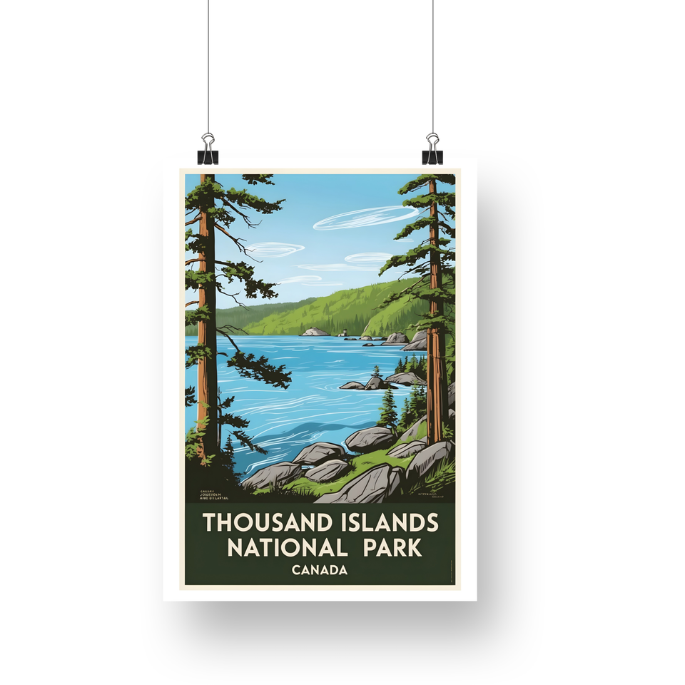 Thousand Islands National Park Poster – Blue Lake & Rocky Islands