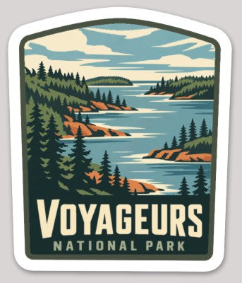 Voyageurs National Park Die Cut Sticker – Vintage Arched-top Badge