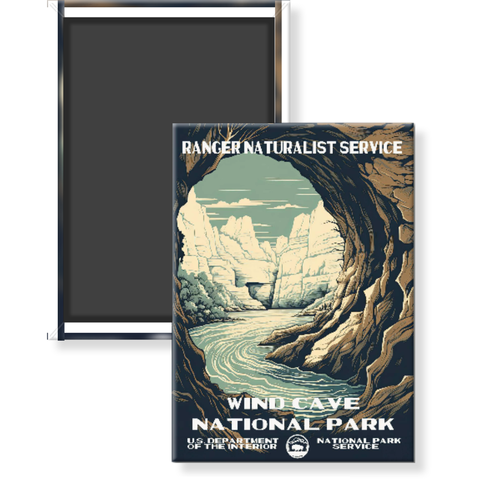Wind Cave National Park Magnet – Vintage WPA Style