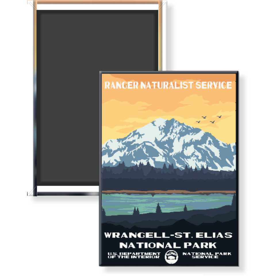 Wrangell-St. Elias National Park Magnet – WPA Style