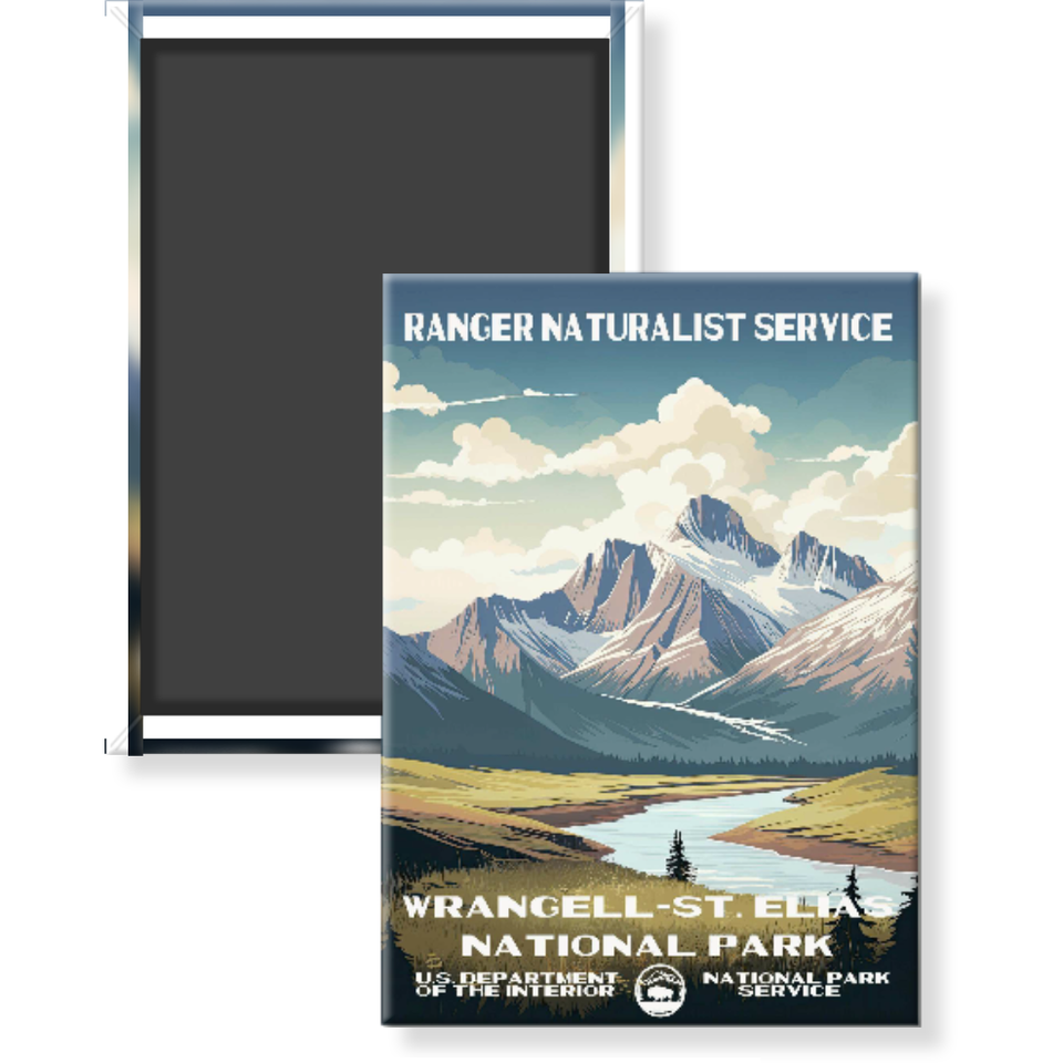 Wrangell-St. Elias National Park Magnet – Vintage WPA Style