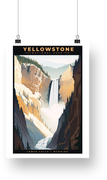 Yellowstone National Park Poster - Lower Falls