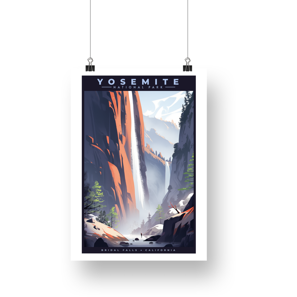 Bridal Falls - Yosemite National Park Poster – Granite Cliffs & Bridalveil Cascade