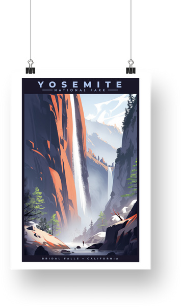 Yosemite National Park Poster - Bridal Falls