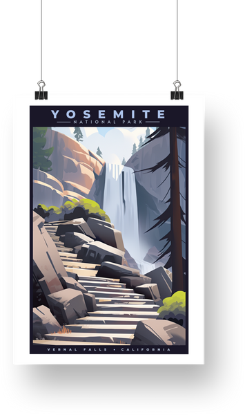 Yosemite National Park Poster - Vernal Falls