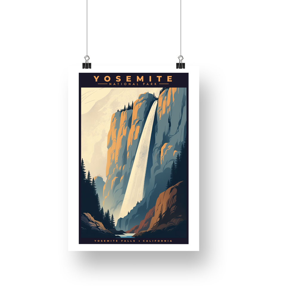 Yosemite Falls - Yosemite National Park Poster – Golden Granite & Yosemite Cascade