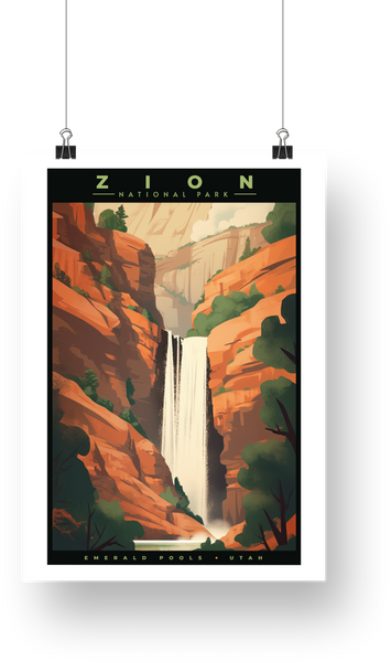 Zion National Park Poster - Emerald Pools