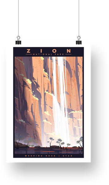 Zion National Park Poster - Weeping Rock