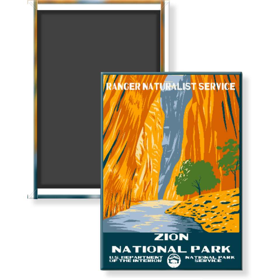 Zion National Park Magnet – WPA Style