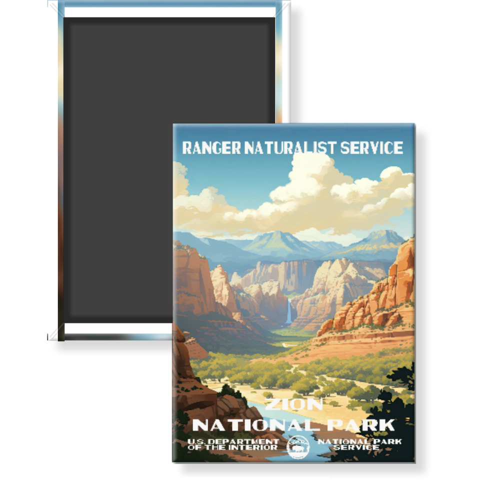 Zion National Park Magnet – Vintage WPA Style