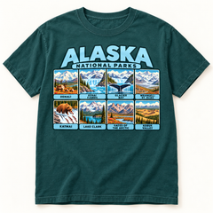 Alaska National Parks T-Shirt in Blue Spruce
