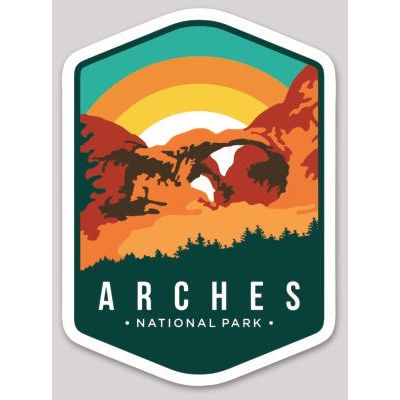 Arches National Park Die Cut Sticker Large – Emblem Collection 1