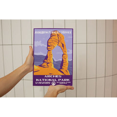 Arches National Park Poster – Delicate Arch & Purple Sky – Ranger Header