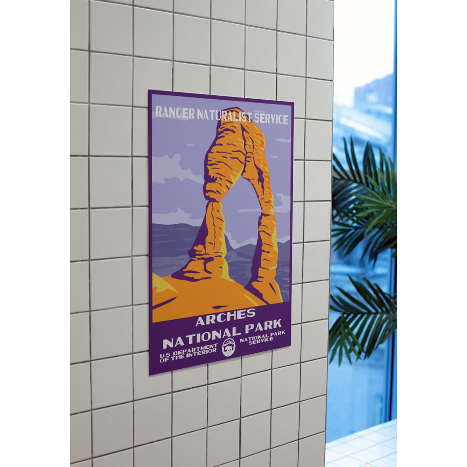 Arches National Park Poster – Delicate Arch & Purple Sky – Ranger Header