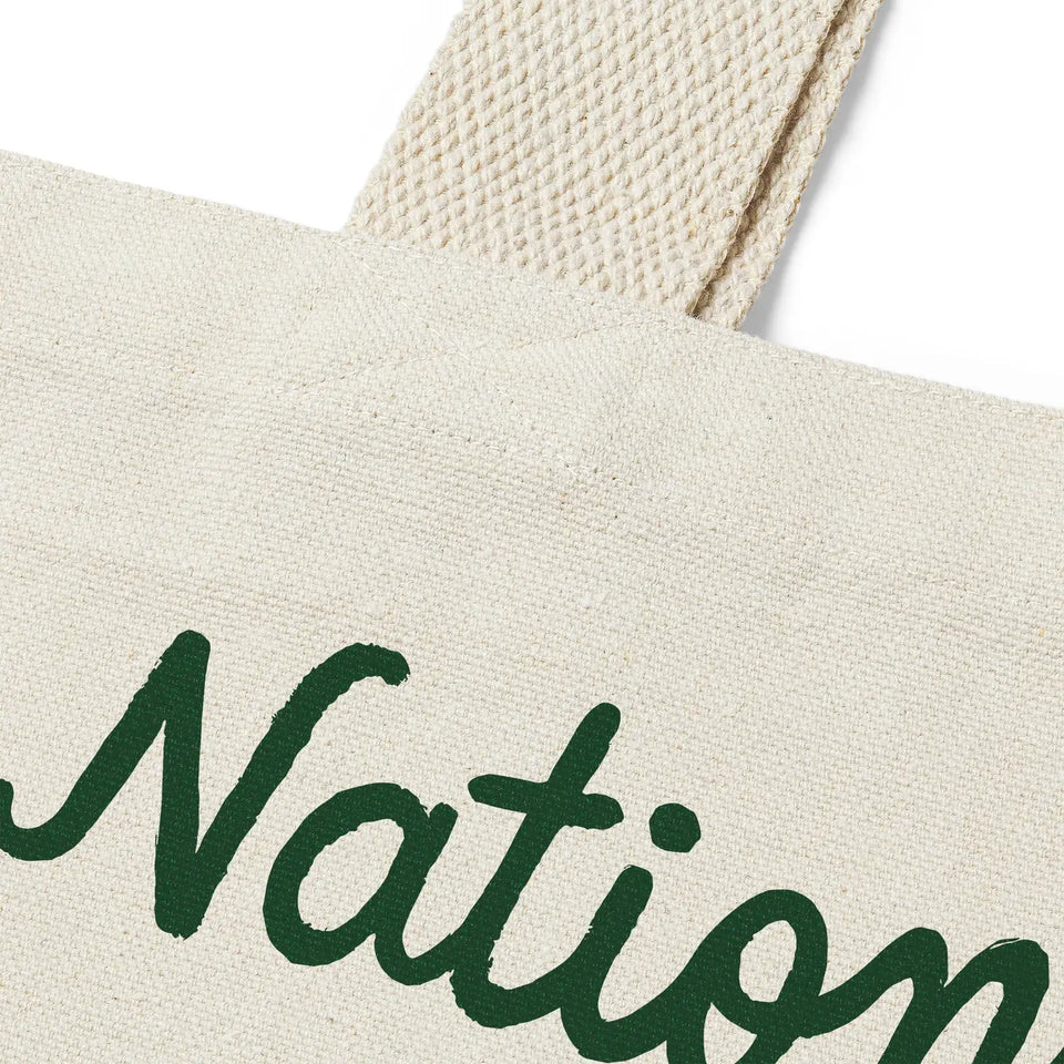 National Parks of the USA Illustrated Map Recycled Canvas Tote Bag