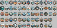National Park Badge Sticker Collection
