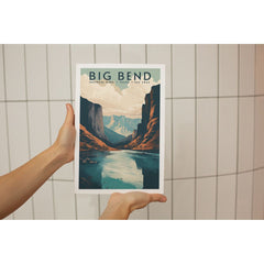 Big Bend National Park Poster – Blue River & Towering Canyon