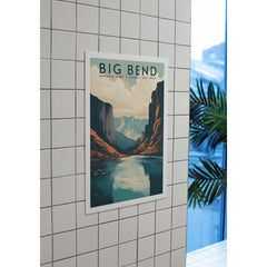 Big Bend National Park Poster – Blue River & Towering Canyon