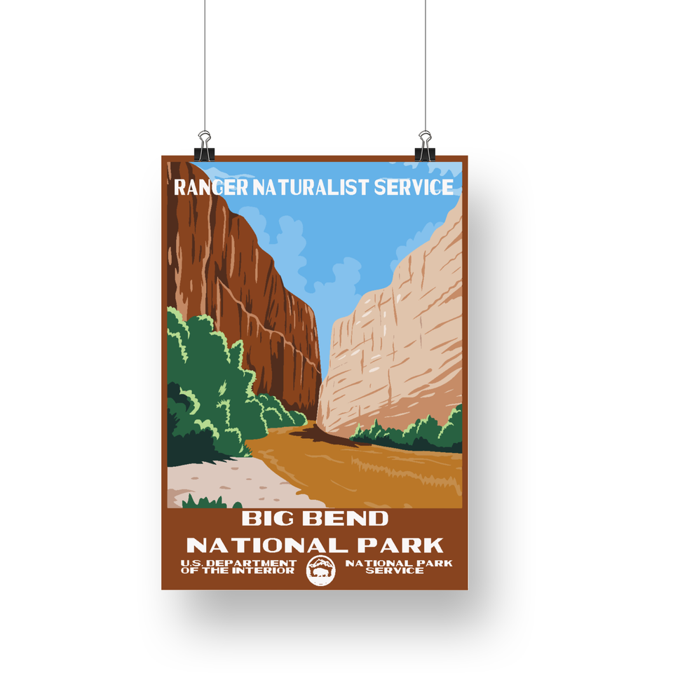 Big Bend National Park Poster – Golden Canyon & Desert Trail – Ranger Header