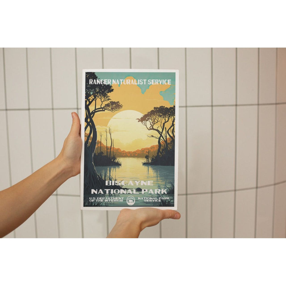Biscayne National Park Poster – Mangroves & Golden Waterway – Ranger Header