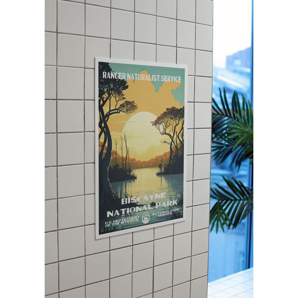 Biscayne National Park Poster – Mangroves & Golden Waterway – Ranger Header