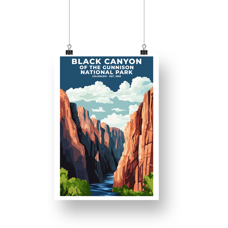 Black Canyon National Park Poster – Red Gorge & Blue River