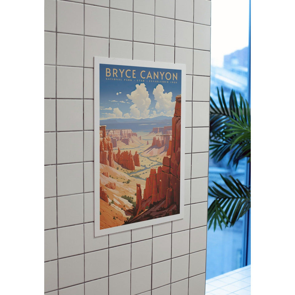 Bryce Canyon National Park Poster – Pink Hoodoos & Canyon Overlook