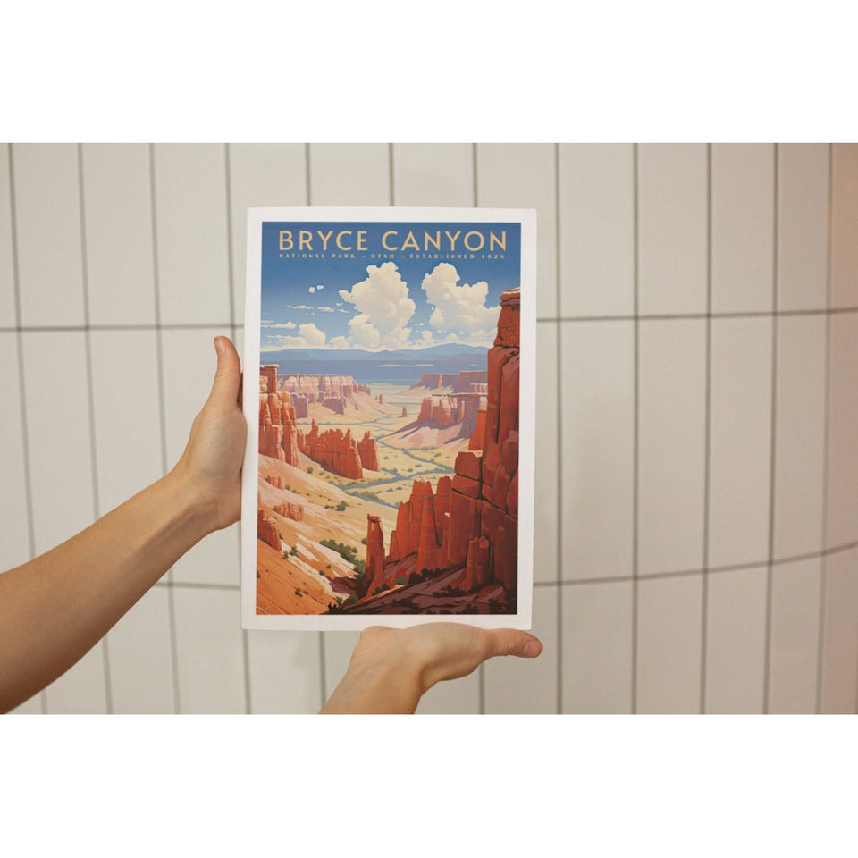 Bryce Canyon National Park Poster – Pink Hoodoos & Canyon Overlook