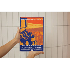 Bryce Canyon National Park Poster – Orange Hoodoos & Blue Shadows – Ranger Header