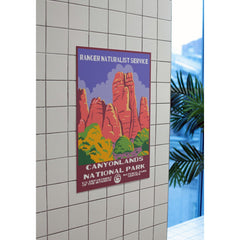 Canyonlands National Park Poster – Red Rock Towers & Purple Sky – Ranger Header