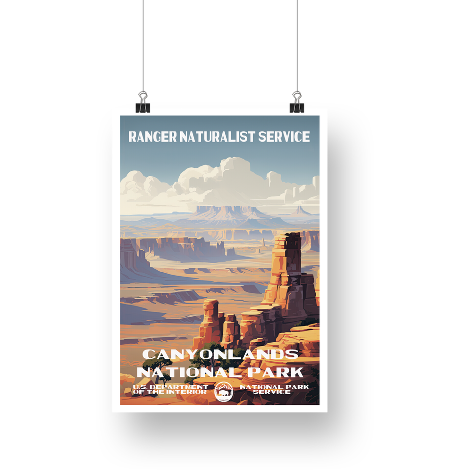 Canyonlands National Park Poster – Broad Canyon & Clouded Mesa – Ranger Header