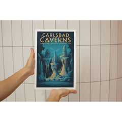 Carlsbad Caverns National Park Poster – Blue Cave & Hanging Formations