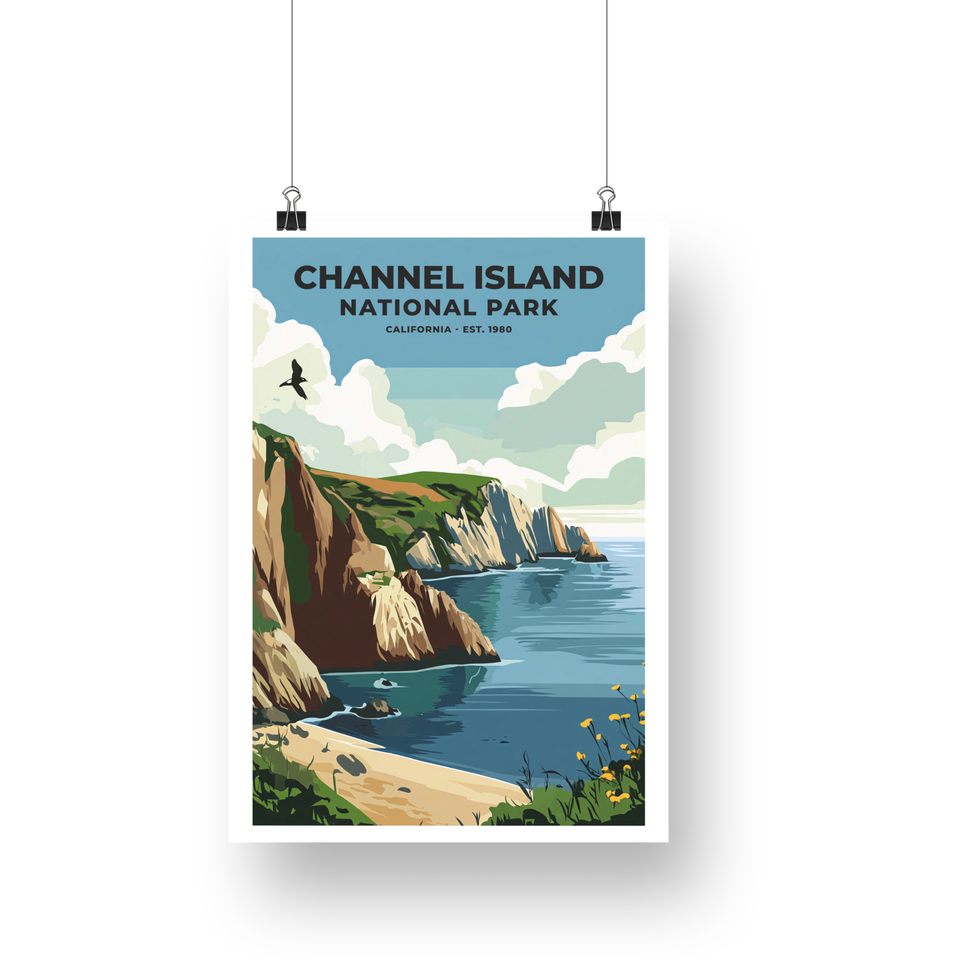 Channel Islands National Park Poster – Seabirds & Rugged Coast