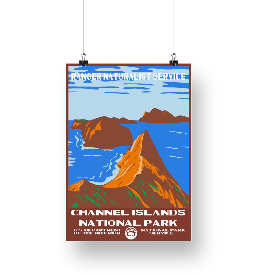 Channel Islands National Park Poster – Coastal Point & Rocky Islands – Ranger Header