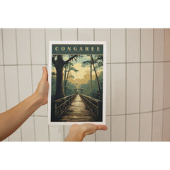 Congaree National Park Poster – Forest Boardwalk & Golden Canopy