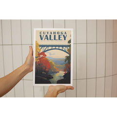 Cuyahoga Valley National Park Poster – Autumn Bridge & Valley View