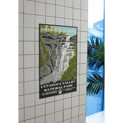 Cuyahoga Valley National Park Poster – Tiered Waterfall & Rocky Forest – Ranger Header