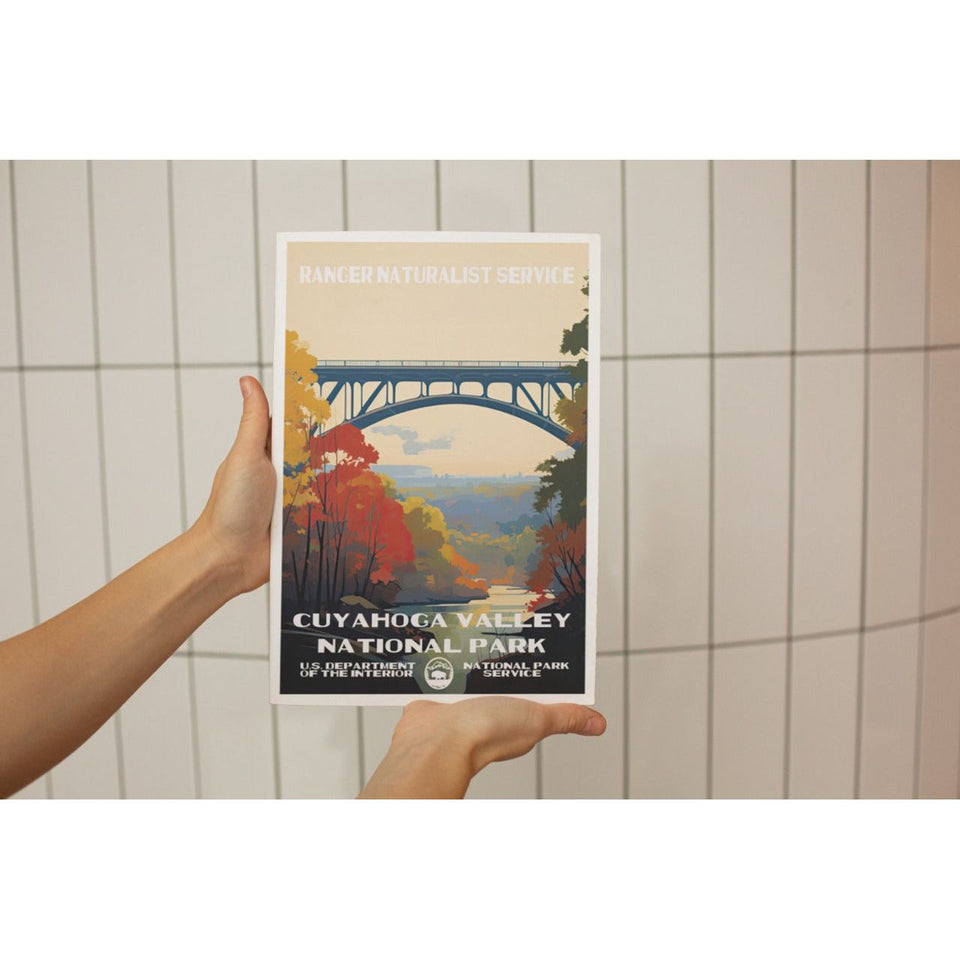Cuyahoga Valley National Park Poster – Autumn Bridge & Valley View – Ranger Header
