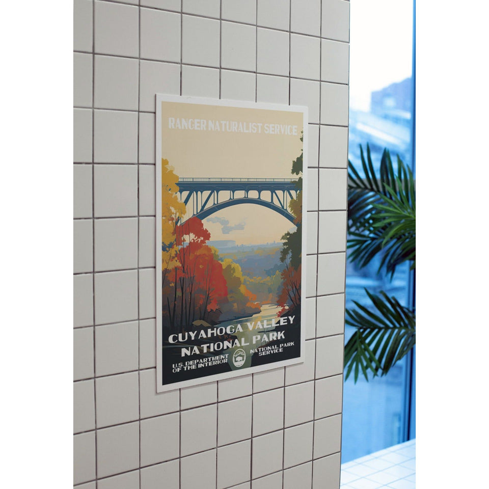 Cuyahoga Valley National Park Poster – Autumn Bridge & Valley View – Ranger Header