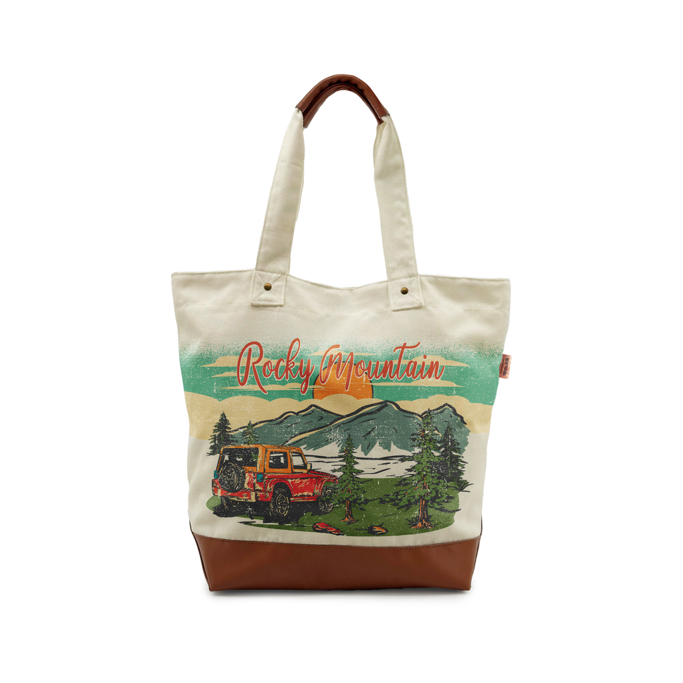 Rocky Mountain Adventure Canvas Tote