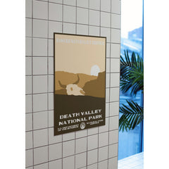 Death Valley National Park Poster – Desert Sunset & Pale River – Ranger Header