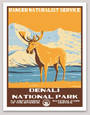 Denali National Park WPA Sticker Large