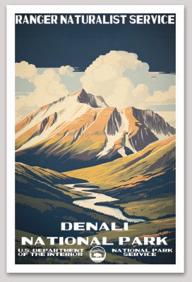 Denali National Park WPA Sticker Large