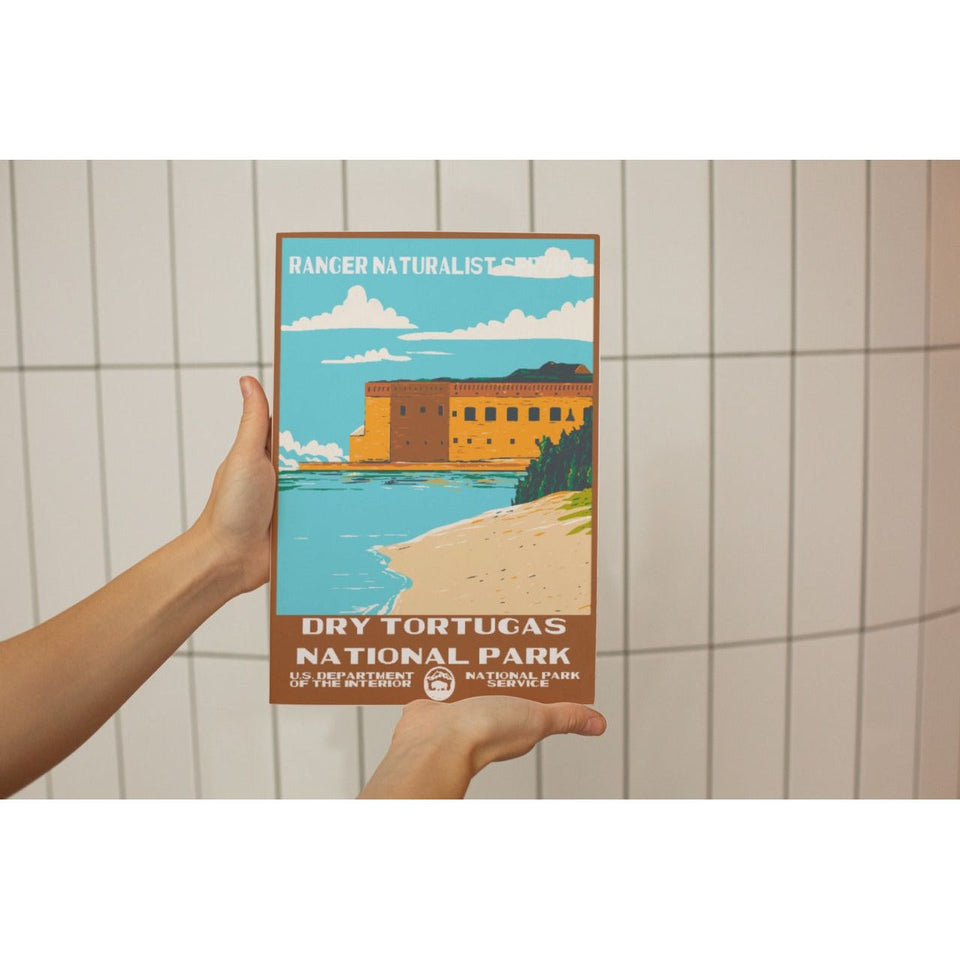 Dry Tortugas National Park Poster – Coastal Fort & Turquoise Sea – Ranger Header