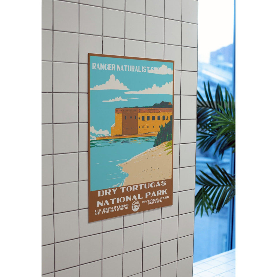 Dry Tortugas National Park Poster – Coastal Fort & Turquoise Sea – Ranger Header