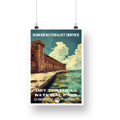 Dry Tortugas National Park Poster – Brick Fort & Coastal Path – Ranger Header