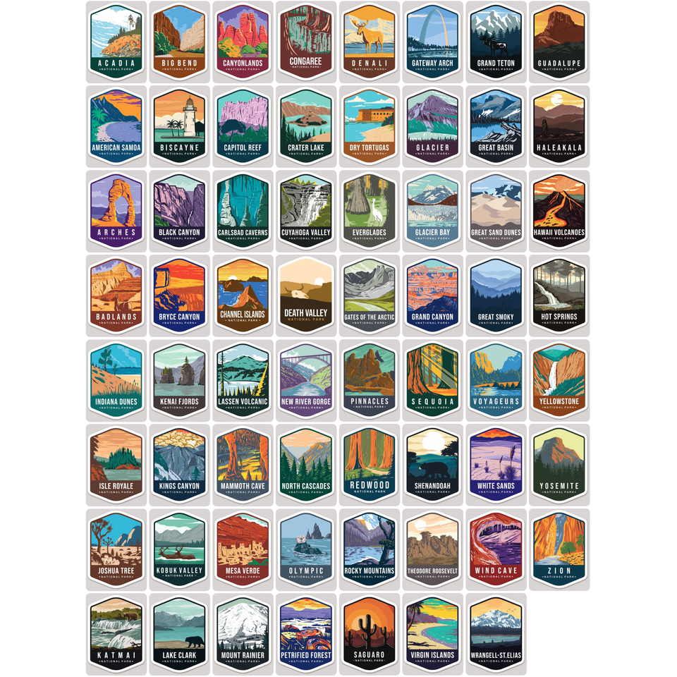 National Park Emblem Sticker Collection 2
