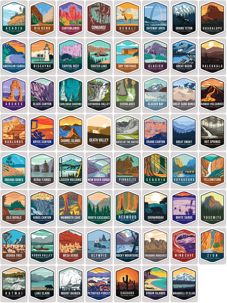 National Park Emblem Sticker Collection 2