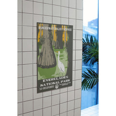 Everglades National Park Poster – Cypress Trees & Wading Bird – Ranger Header